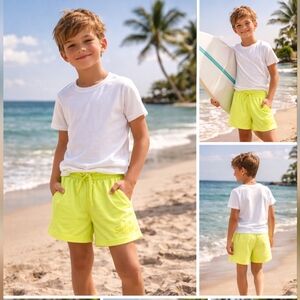 Cat & Jack Boys Fleece Shorts XL 14 Neon Green NWT